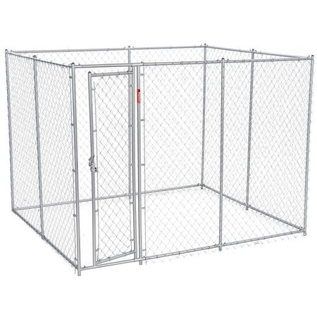 LUCKY DOG Chain Link Kennel, 612, 10 ft OAL, 5, 8 ft OAW, 6 ft OAH, Steel, Galvanized CL 61028EZ